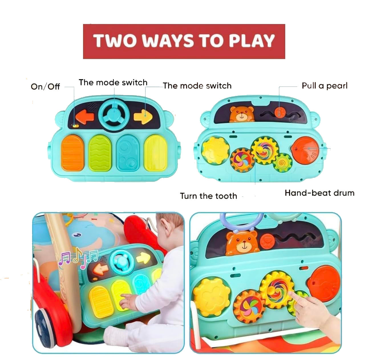 Baby Play Gym Mat and Learning Walker