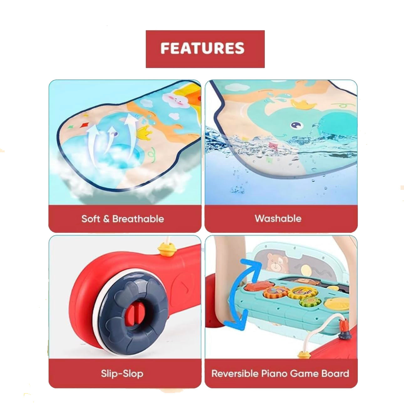 Baby Play Gym Mat and Learning Walker